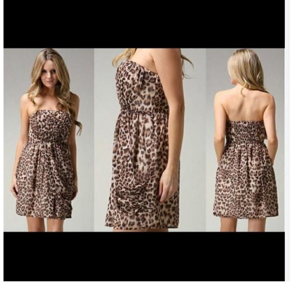 Gossip Girl by Romeo & Juliet Couture Strapless Leopard Print Dress New/tags L